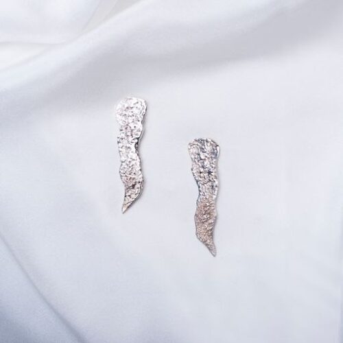 Joaquin Goler - Reticulated Silver Lightning Earrings